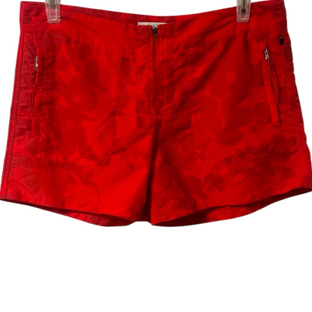 Tommy Hilfiger Women’s Y2K Nylon Shorts Board Shorts Red Floral Print Large